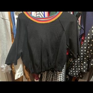 Multi color colored collared sweater